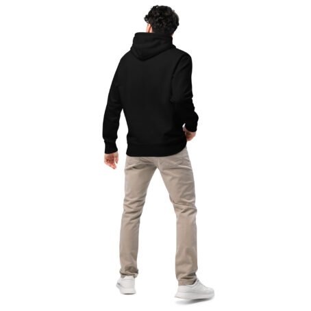 Sweat à capuche foncé broderie blanche écologique – Image 3