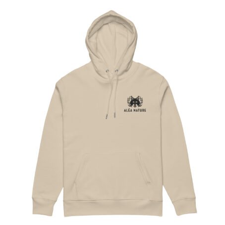 Sweat à capuche clair broderie noir écologique – Image 2