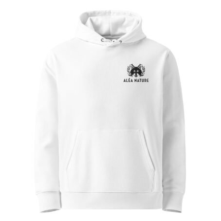 Sweat à capuche clair broderie noir écologique – Image 4