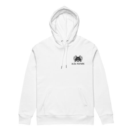 Sweat à capuche clair broderie noir écologique – Image 5